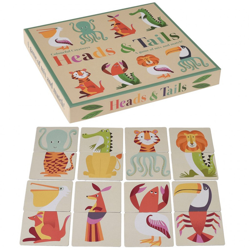 Jeu Têtes et Corps 16 cartes à assembler Jeu Têtes et Corps 16 cartes à assembler