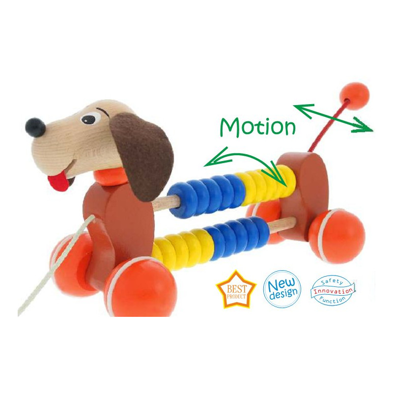Paire de chiens à roulettes - jeu de plancher à tirer
