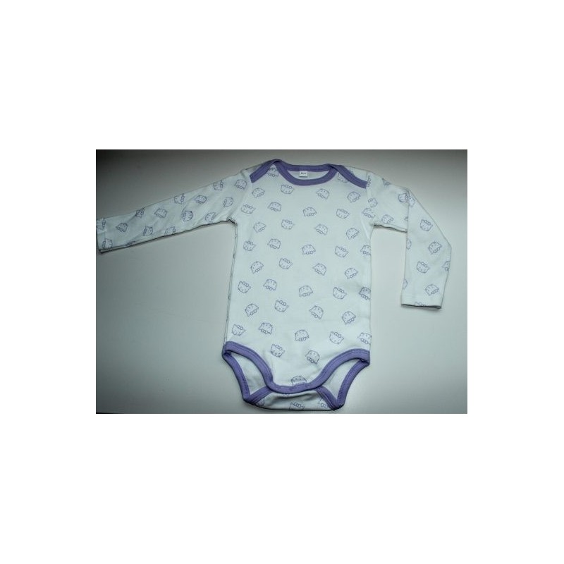 Body blanc motifs chats mauve 12 mois