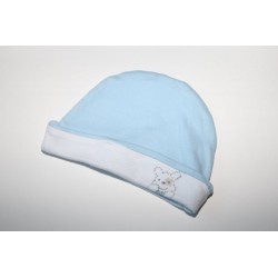 Bonnet bleu revers blanc...