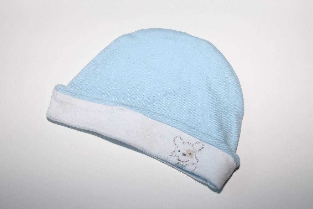 Bonnet bleu revers blanc...