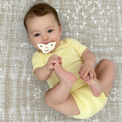 Sucette "Framboise" en gris 