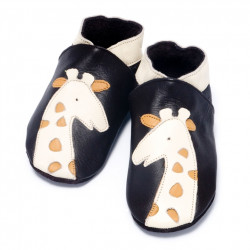 Chaussons souples en cuir 'Girafe'  6-12 mois 