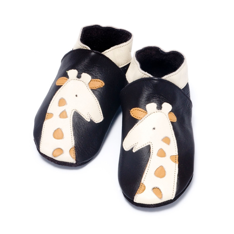 Chaussons souples en cuir &#039;Girafe&#039;  6-12 mois