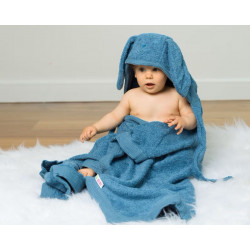 Serviette-Cape de bain évolutive "Chien" Bleu Jean 