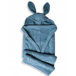 Serviette-Cape de bain évolutive "Chien" Bleu Jean 