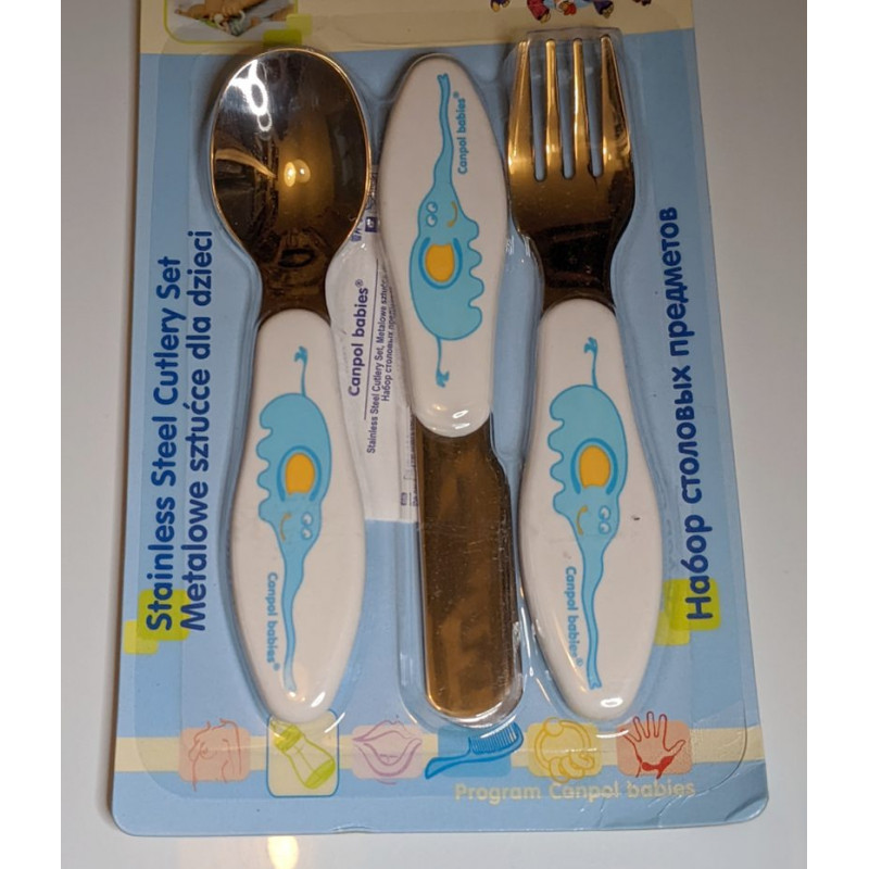 Fourchette et cuillère pour Bébé , 6 pièces fourchette et cuillère en acier  inoxydable