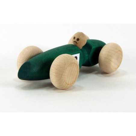 Voiture '3' en bois  vert