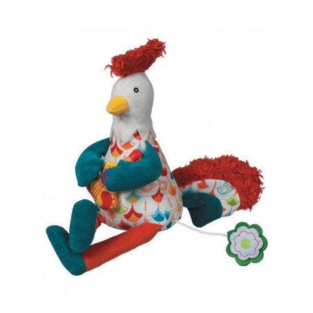 Peluche musicale 'Bob le Coq et sa guitare'