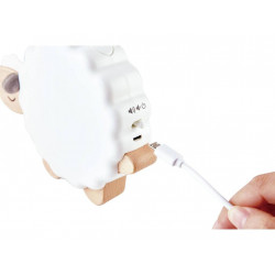 Veilleuse musicale en bois rechargeable "mouton" 