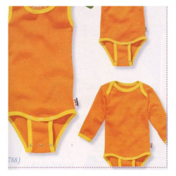 Body avec pressions d'extension 10-24 mois orange 