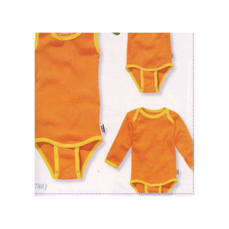 Body avec pressions d&#039;extension 10-24 mois orange