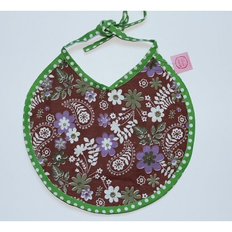 Bavoir marron, vert