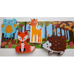 Ensemble de 4 puzzles en bois "Les animaux de la forêt"" 