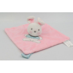 Doudou attache sucette 'lapin rose' 