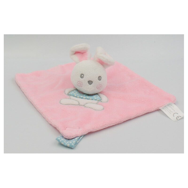 Doudou attache sucette &#039;lapin rose&#039;