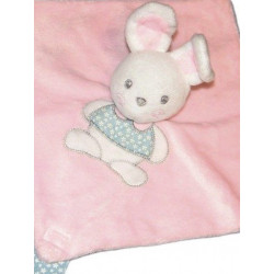 Doudou attache sucette 'lapin rose' 