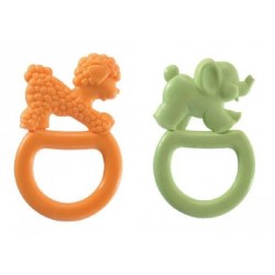 2 Anneaux de dentition vert-orange