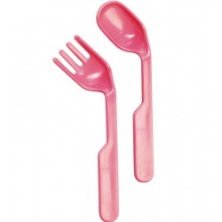 lot de 2 Couverts courbes rose