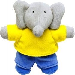Peluche 'Babar' en bleu et jaune